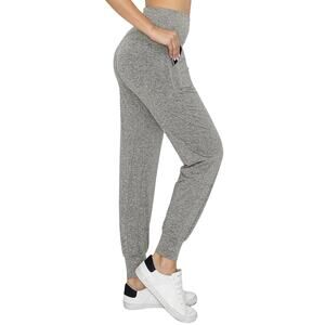 Heathered Gray Harem Fit High Waist ActiveFlex Jogger Pants Side Pockets S